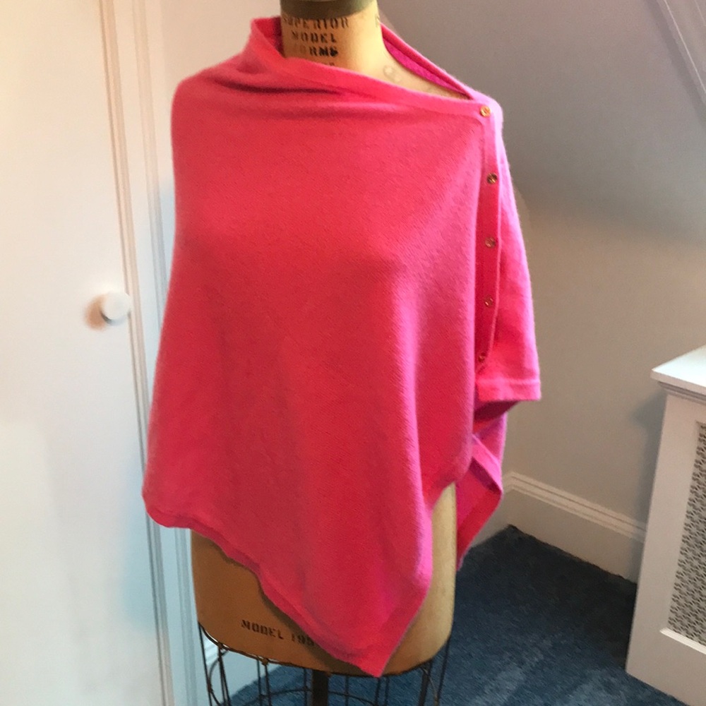Lilly Pulitzer Cashmere Hot Pink Poncho